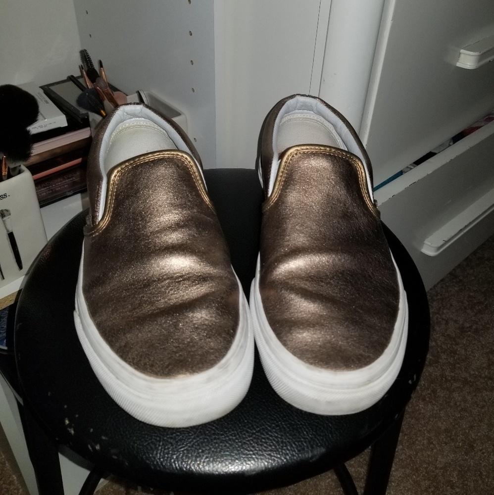 Rose Gold Slip On Vans 6/7.5